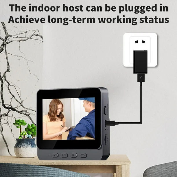 Wireless HD Doorbell Camera with 4.3 Inch IPS Display and Rechargeable Battery