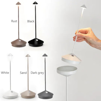 Wireless LED Table Lamp with Rechargeable Battery and Modern Design
