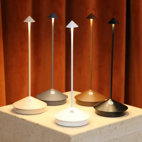 Wireless LED Table Lamp with Rechargeable Battery and Modern Design