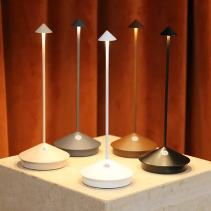 Wireless LED Table Lamp with Rechargeable Battery and Modern Design