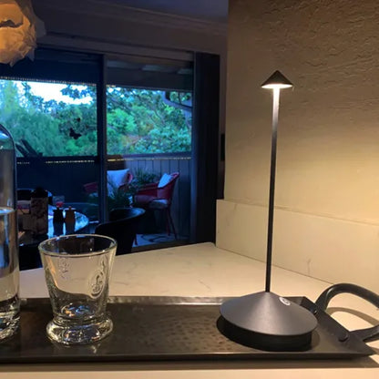 Wireless LED Table Lamp with Rechargeable Battery and Modern Design