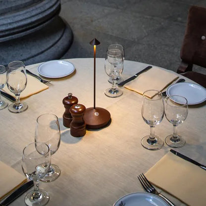 Wireless LED Table Lamp with Rechargeable Battery and Modern Design