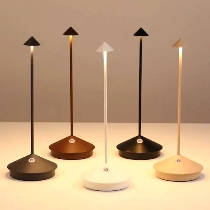 Wireless LED Table Lamp with Rechargeable Battery and Modern Design
