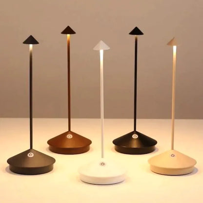 Wireless LED Table Lamp with Rechargeable Battery and Modern Design