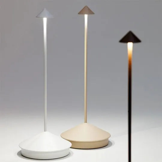 Wireless LED Table Lamp with Rechargeable Battery and Modern Design
