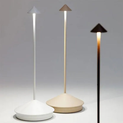 Wireless LED Table Lamp with Rechargeable Battery and Modern Design