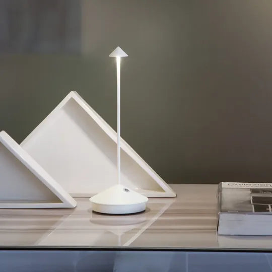Wireless LED Table Lamp with Rechargeable Battery and Modern Design