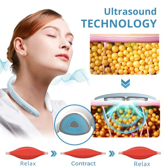 Wireless Neck and Shoulder Massager with Ultrasound and Vibration