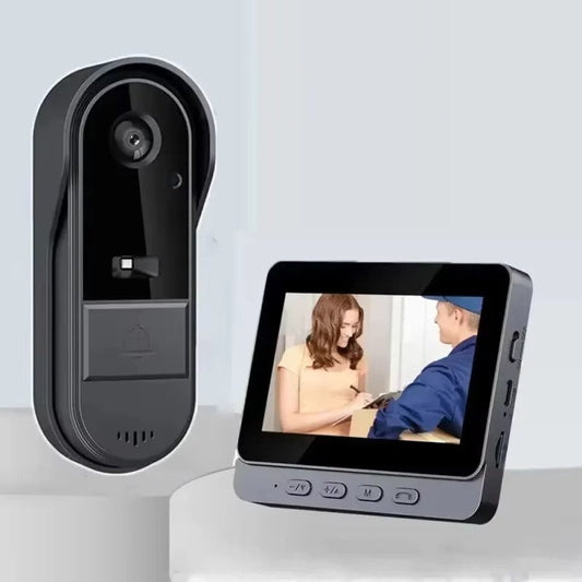 Wireless Video Doorbell with Intercom and 4.3 Inch Display