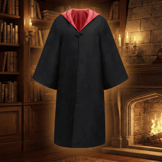 Set costume da mago, mantello per bambini e adulti, veste, sciarpa, occhiali e accessori