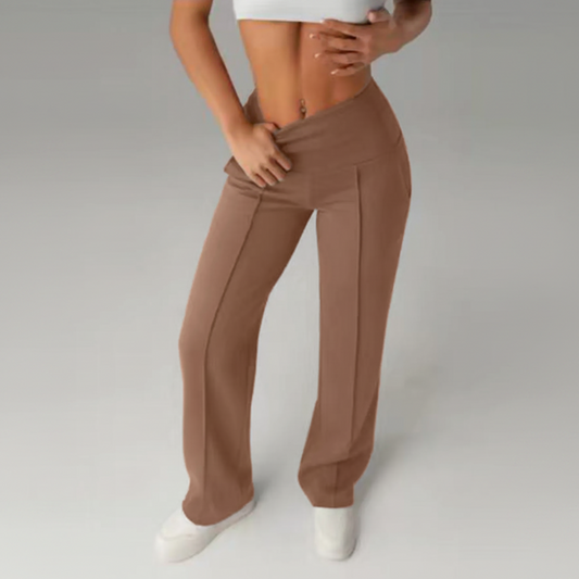 Pantaloni da yoga da donna a vita alta, svasati, elasticizzati e sportivi
