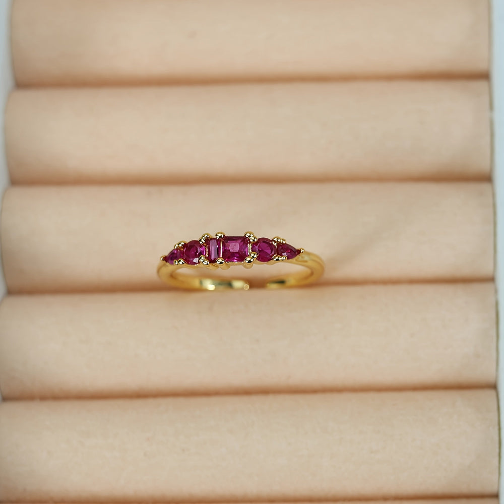 Women’s Gold Stackable Rhinestone Boho Ring Set