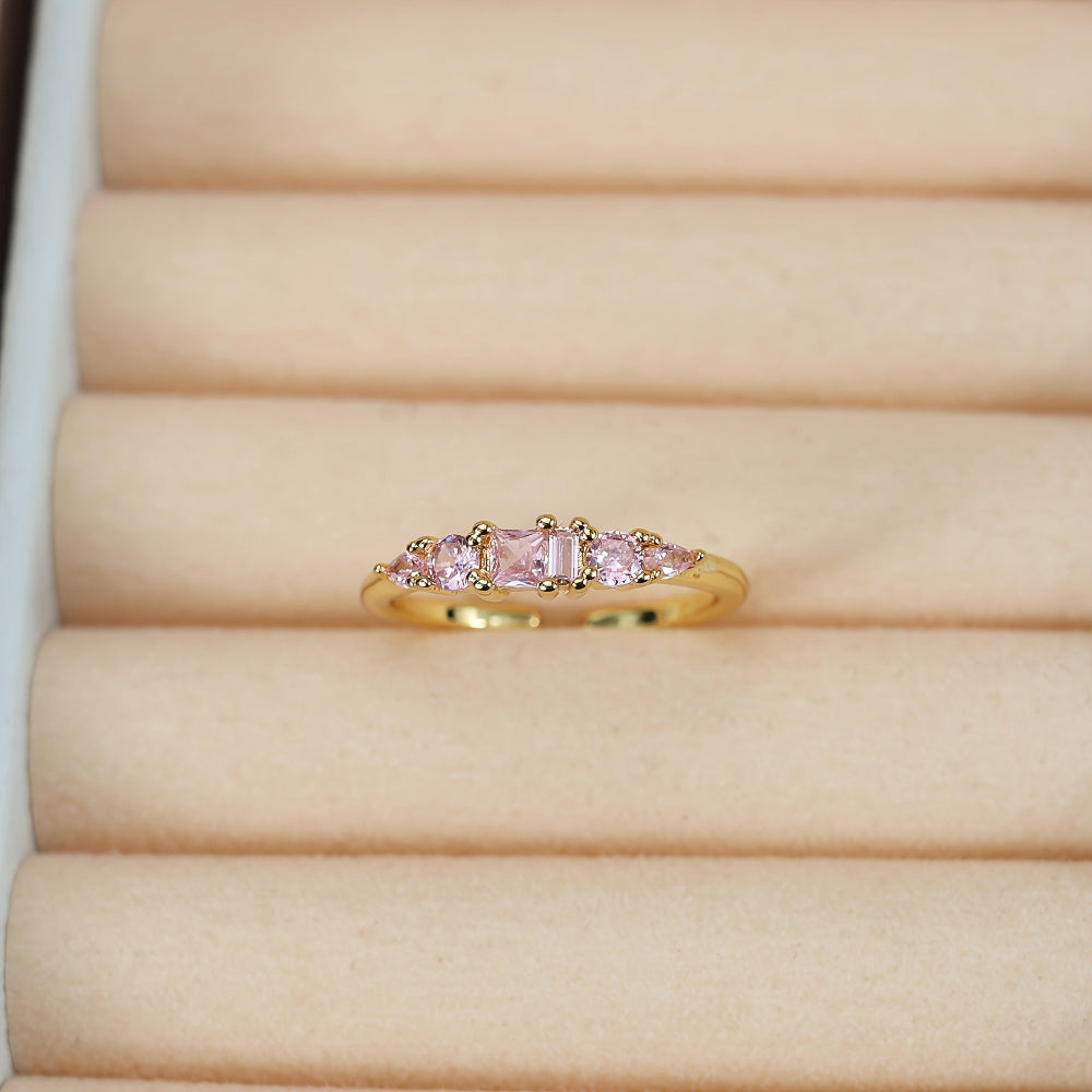 Women’s Gold Stackable Rhinestone Boho Ring Set