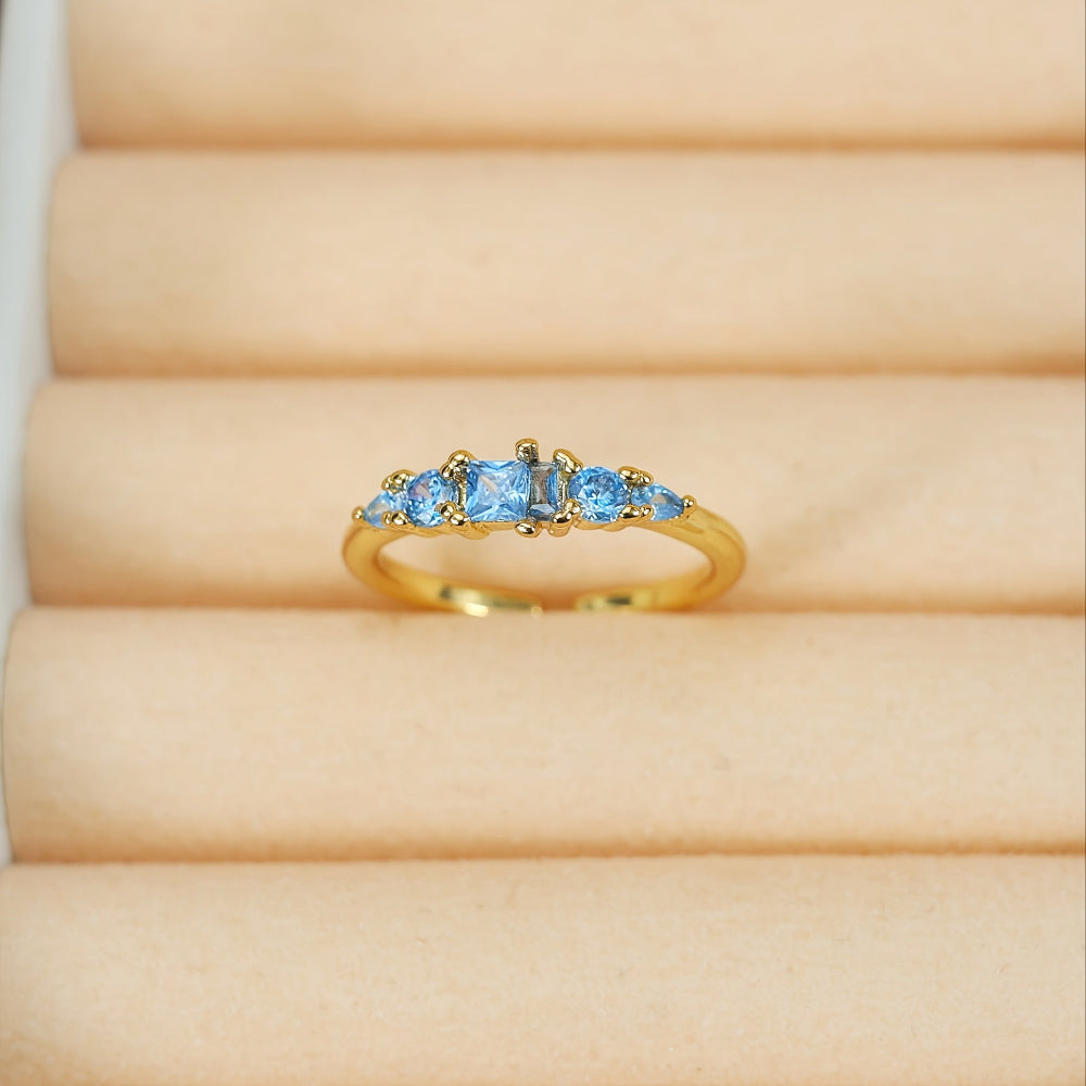 Women’s Gold Stackable Rhinestone Boho Ring Set