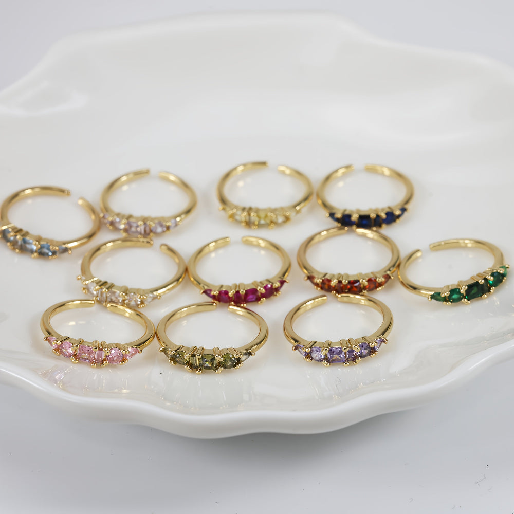 Women’s Gold Stackable Rhinestone Boho Ring Set