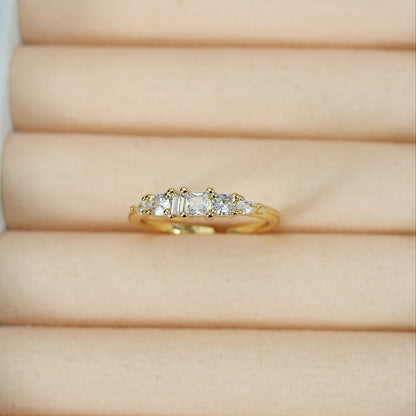 Women’s Gold Stackable Rhinestone Boho Ring Set