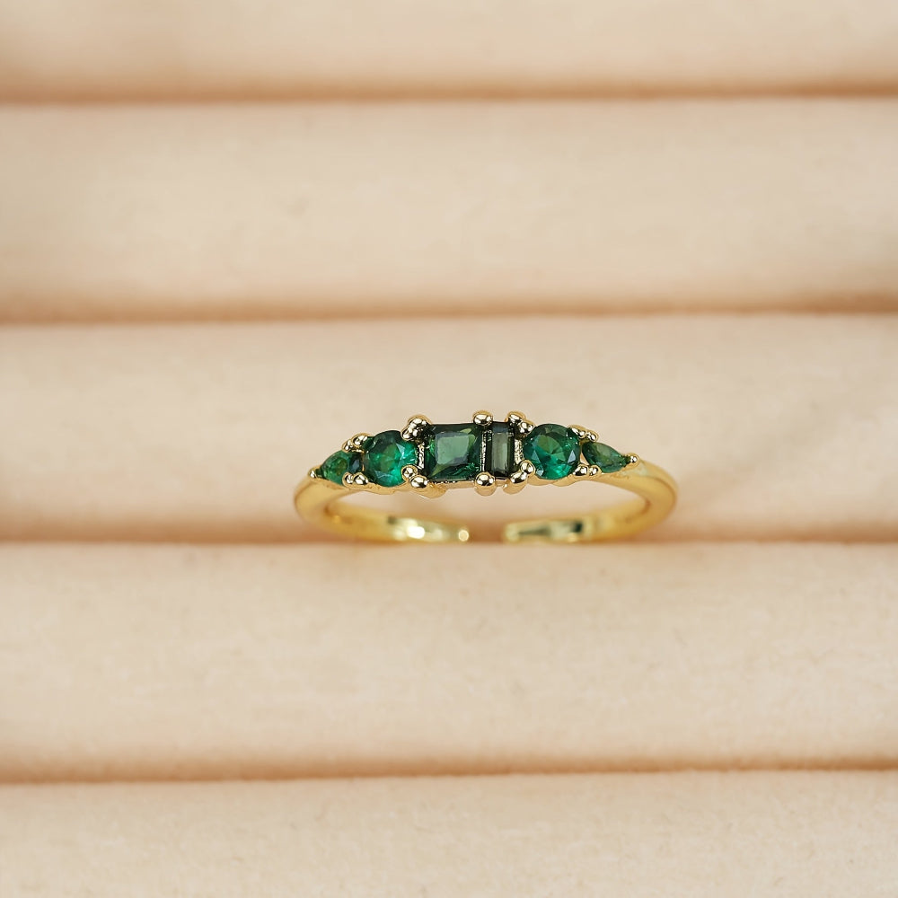 Women’s Gold Stackable Rhinestone Boho Ring Set