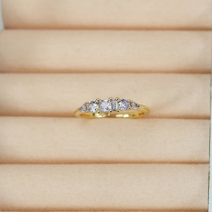 Women’s Gold Stackable Rhinestone Boho Ring Set