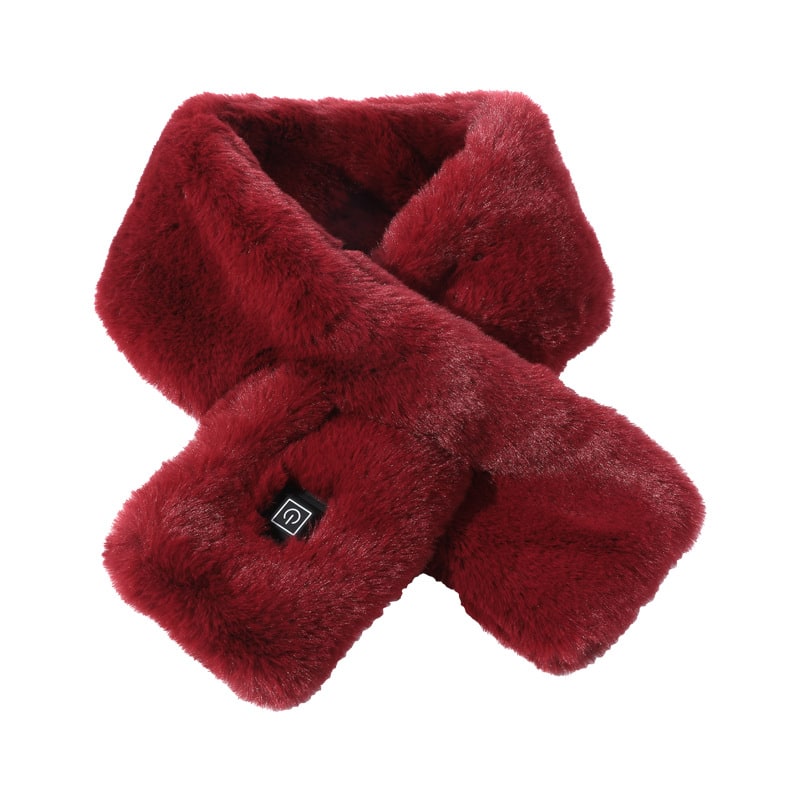 Verwarmde imitatiebont-nekwarmer voor dames met USB-voeding en 3 warmtestanden