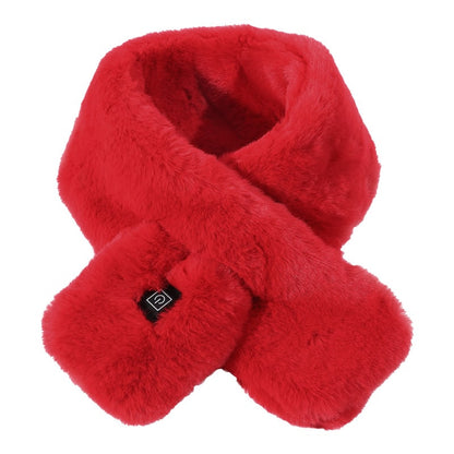Verwarmde imitatiebont-nekwarmer voor dames met USB-voeding en 3 warmtestanden
