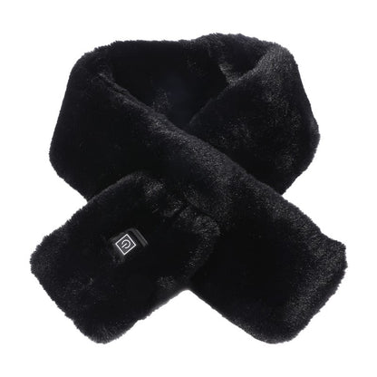 Verwarmde imitatiebont-nekwarmer voor dames met USB-voeding en 3 warmtestanden