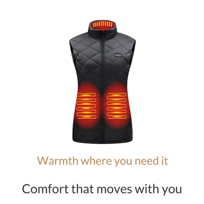 Women’s Heated Gilet Lightweight USB Powered Vest Adjustable Heat Settings