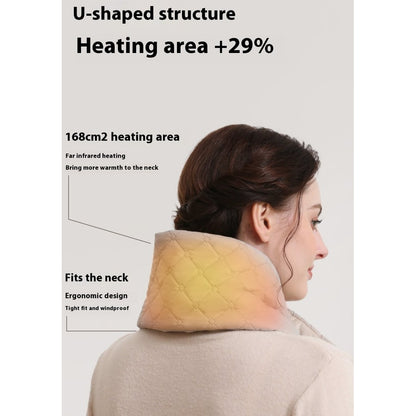 Women's Heated Neck Scarf Warmer Quilted Fleece Lined Three Temperature Settings Winter