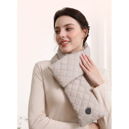 Women's Heated Neck Scarf Warmer Quilted Fleece Lined Three Temperature Settings Winter