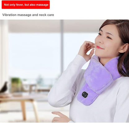 Verwarmde damessjaal met nekomslag, pluche fleece, vibratiemassage en elektrische verwarming