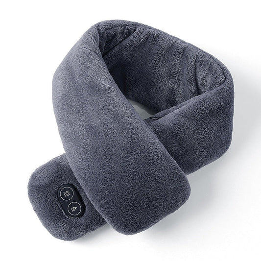 Verwarmde damessjaal met nekomslag, pluche fleece, vibratiemassage en elektrische verwarming