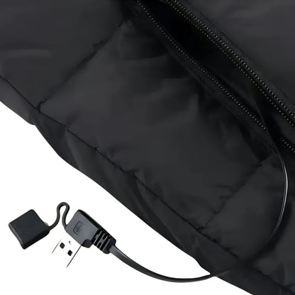 Chaleco calefactable para mujer, acolchado, con calefacción eléctrica, cuello alto, bolsillos con cremallera y diseño ligero