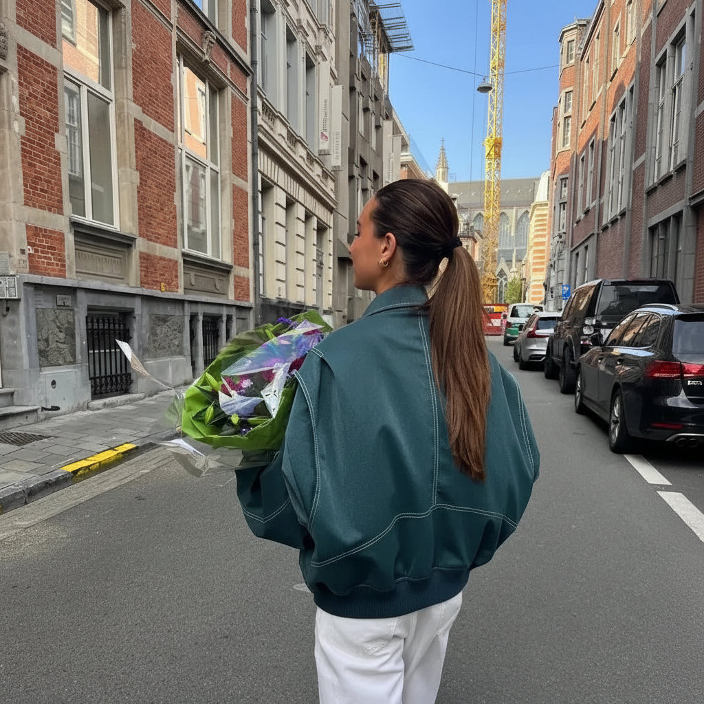 Giacca da donna oversize casual, vestibilità comoda, capospalla da indossare a strati ogni giorno