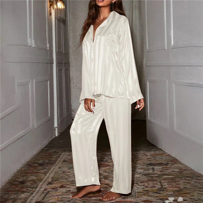 Women's Soft Silky Feel Button Up Pajama Set