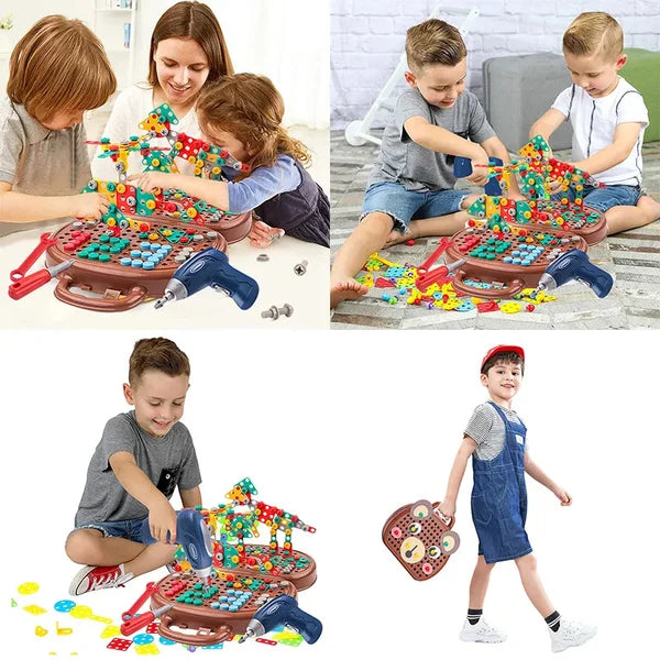 WonderBuild Montessori Toy Box STEM Construction Set with Drill