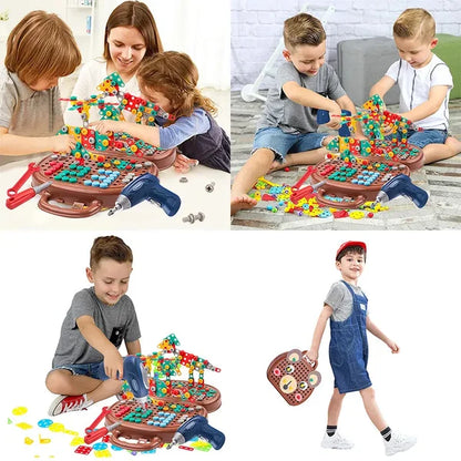 WonderBuild Montessori Toy Box STEM Construction Set with Drill