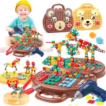 WonderBuild Montessori Toy Box STEM Construction Set with Drill