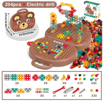 WonderBuild Montessori Toy Box STEM Construction Set with Drill