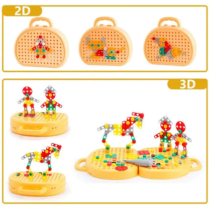 WonderBuild Montessori Toy Box STEM Construction Set with Drill