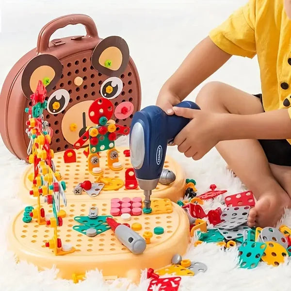 WonderBuild Montessori Toy Box STEM Construction Set with Drill