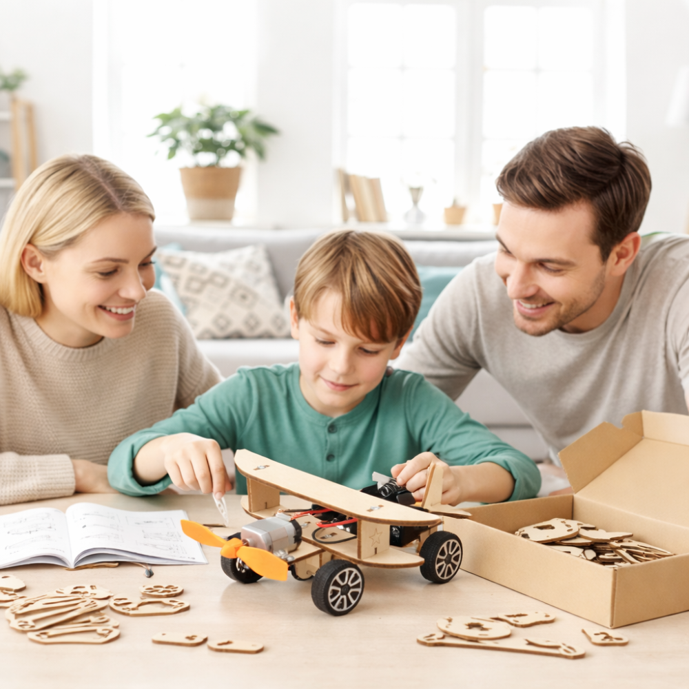 Wooden DIY STEM Car Building Kit Creative Learning Toy for Kids