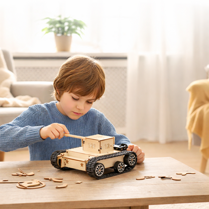 Wooden DIY STEM Car Building Kit Creative Learning Toy for Kids