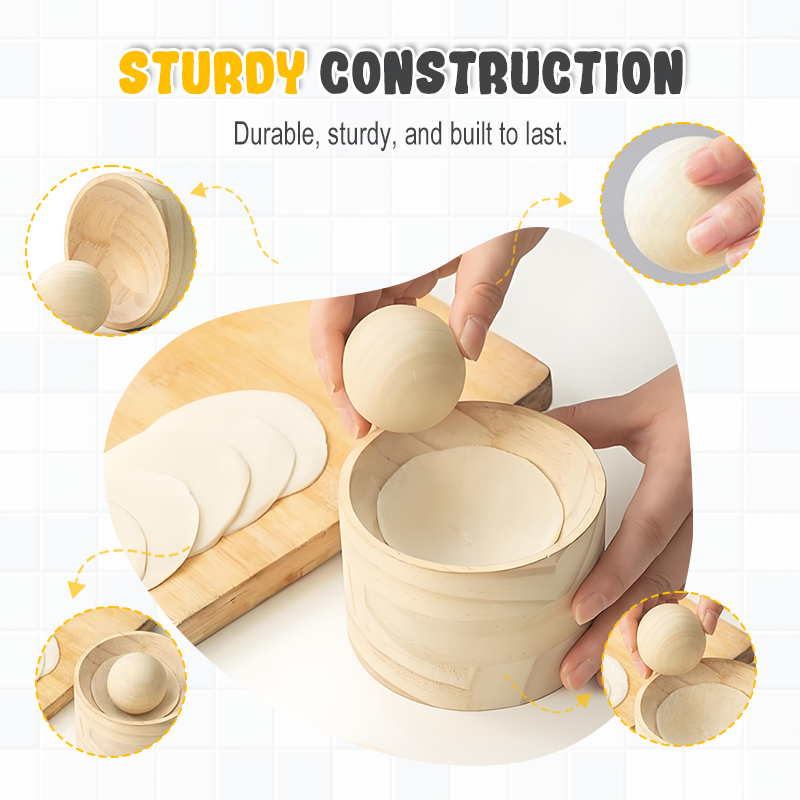 Wooden Dough Press for Dumplings and Pastry