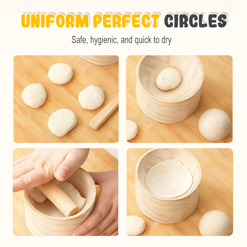 Wooden Dough Press for Dumplings and Pastry