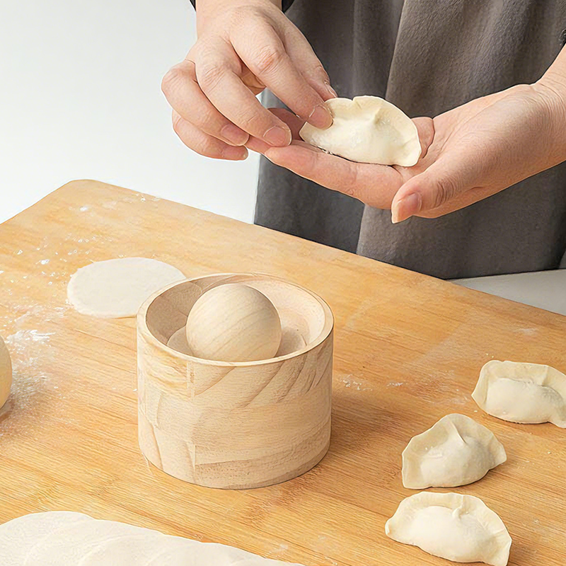 Wooden Dough Press for Dumplings and Pastry