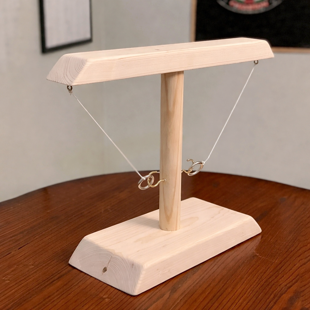 Wooden Hook and Ring Toss Tabletop Game Party Family Indoor Outdoor