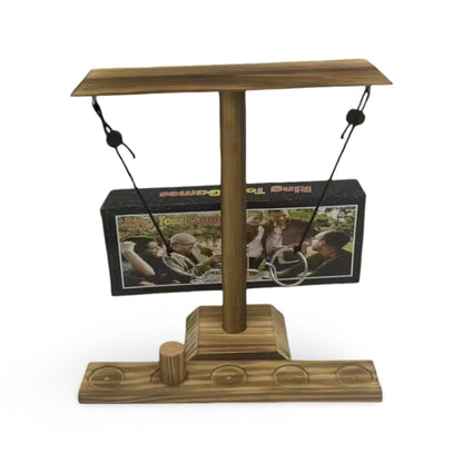 Wooden Hook and Ring Toss Tabletop Game Party Family Indoor Outdoor
