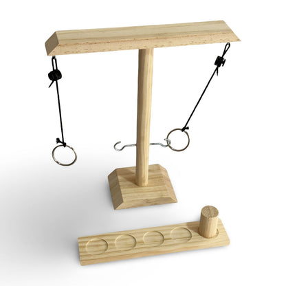 Wooden Hook and Ring Toss Tabletop Game Party Family Indoor Outdoor