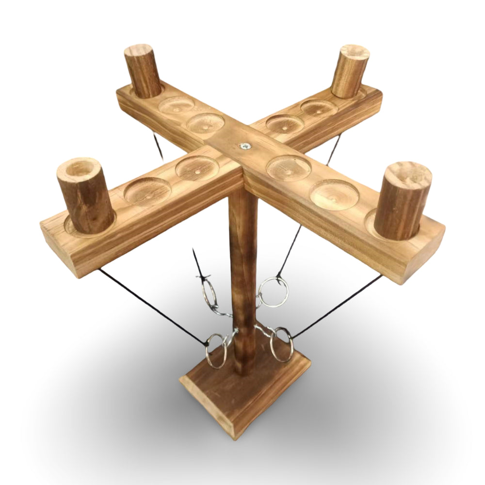 Wooden Hook and Ring Toss Tabletop Game Party Family Indoor Outdoor