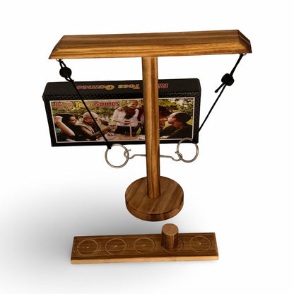 Wooden Hook and Ring Toss Tabletop Game Party Family Indoor Outdoor