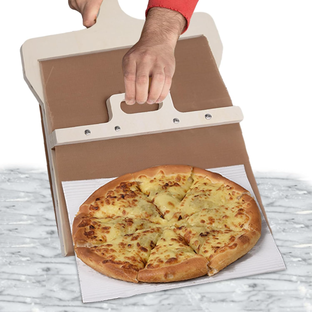 Wooden Pizza Peel with Sliding Lock Mechanism – Non-Stick Pizza Serving Shovel